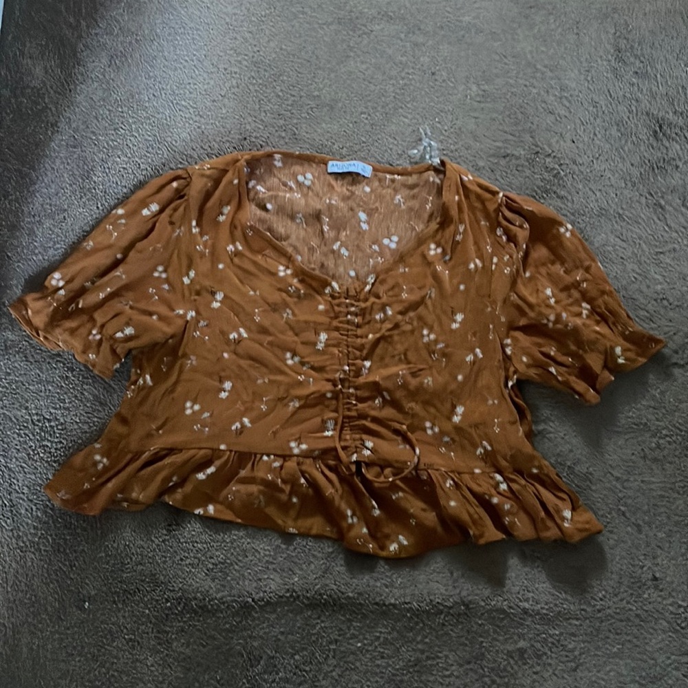 Arizona autumnal orange floral crop top